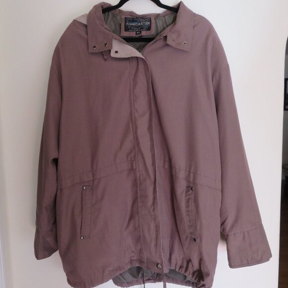 Vintage Forecaster Sport | Size XL | Brown Tan Hood Fall Winter Rain Jacket Coat - Picture 1 of 10